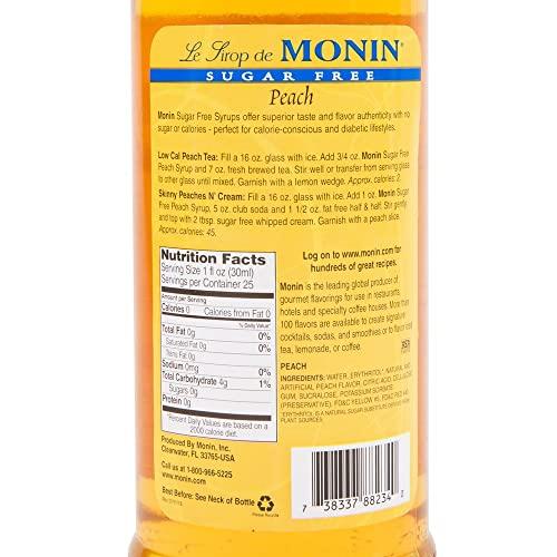 Monin Monin Sugar-Free Peach, 33.8-Ounce Plastic Bottle (1 Liter Bottle)
