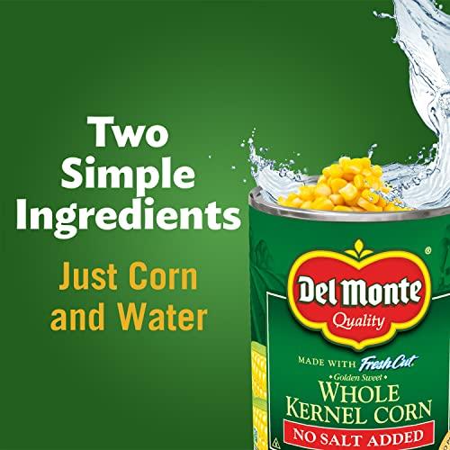 Del Monte Del Monte Canned Golden Sweet Whole Kernel Corn No Salt Added, 15.25 Ounce (Pack of 24) Canned Corn