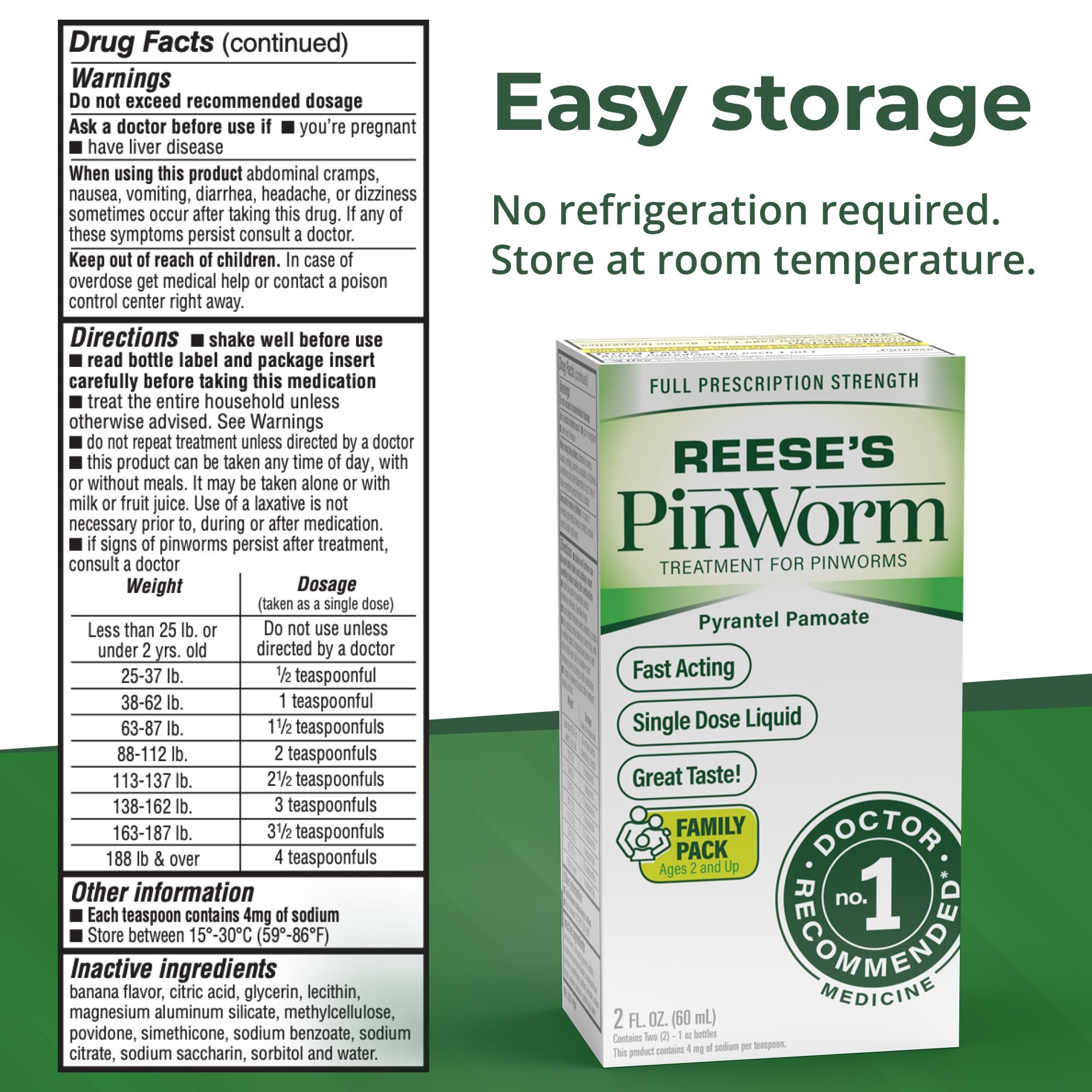 REESE'S PINWORM Reese's Pinworm Medicine 1 OZ PYRANTEL PAMOATE Suspension -(Pack of 3)