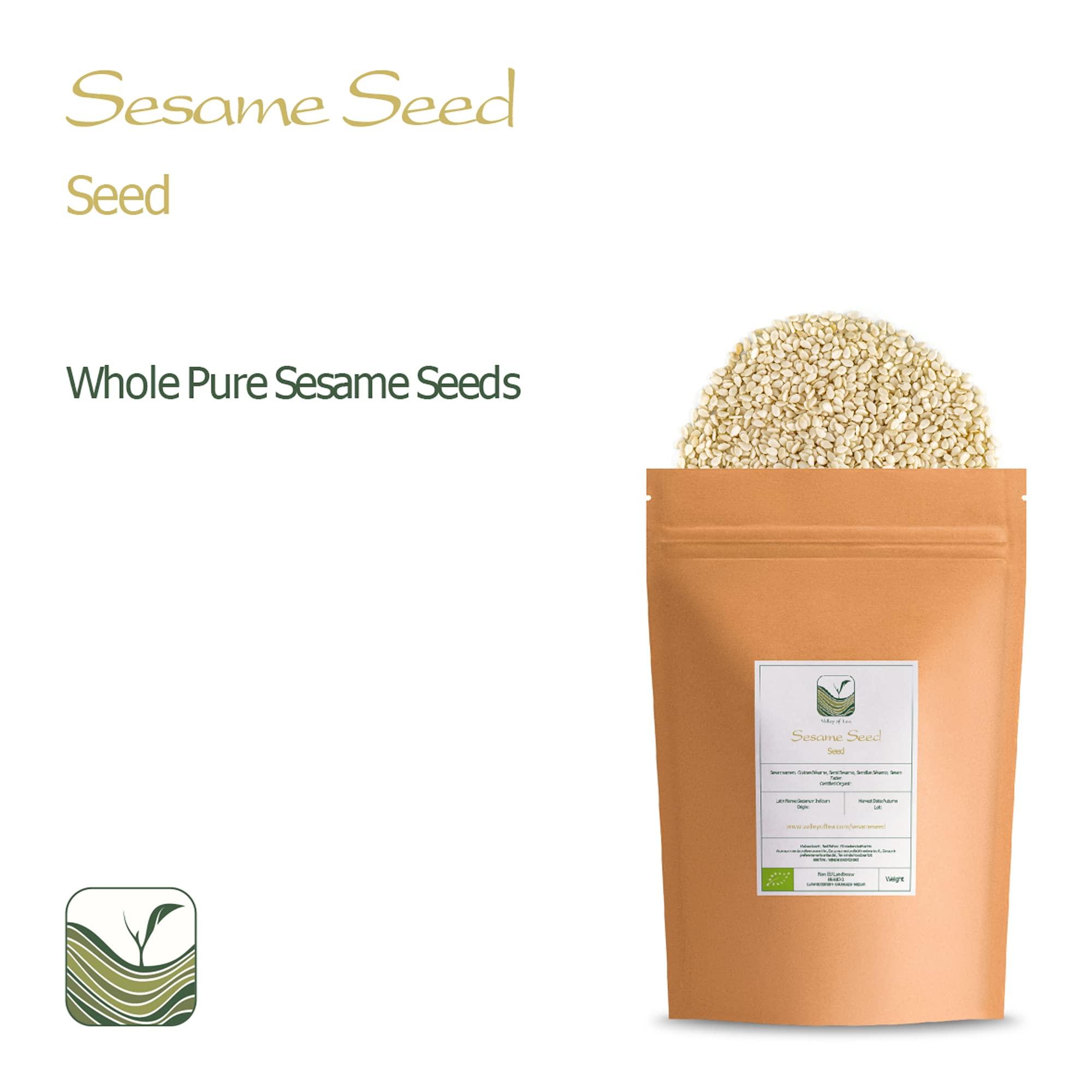 Valley of Tea Sesame Seed White Organic Quality - Raw and Shelless - Organic Sesame Seeds Raw Sesame Seeds Organic Sesam Sesame White Seeds White Sesame Seed Raw Sesame Seed Organic Raw Sesamese Seeds