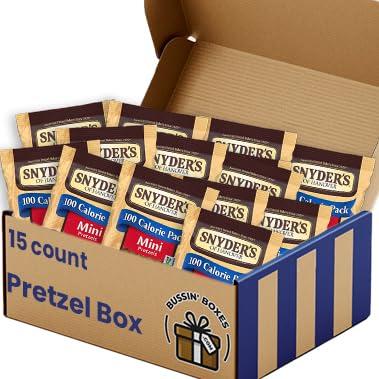 Bussin Boxes Mini Pretzels by Snyders, 100 Calorie Individual Packs, .9 oz. by Bussin Boxes (0.9 Ounce, Pack of 15)