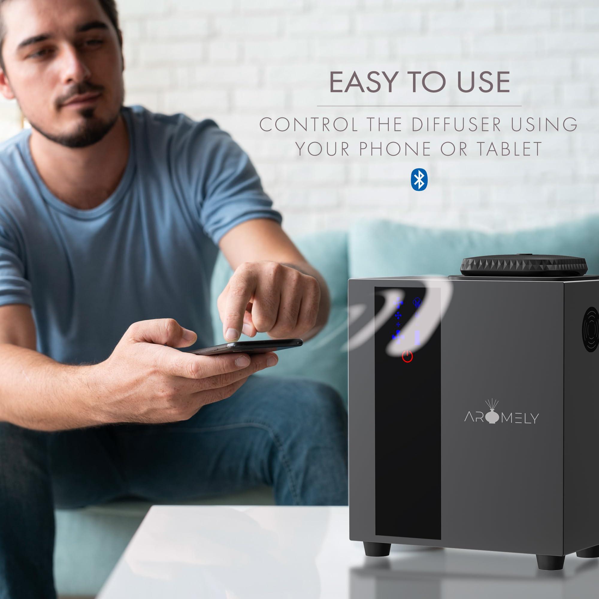 AROMELY Aromely Smart Bluetooth HVAC Scent Diffuser - Whole Home & Commercial Aroma System, Up to 1,200 SQFT Coverage, Waterless Aromatherapy, Large 200ml Oil Bottle, Ideal for Whole House and Office Scenting