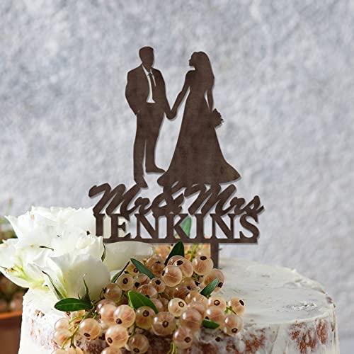 Bride And Groom Cake Topper - Mr And Mrs Sign - Wedding Decorations Gold Ce183s4g8ih