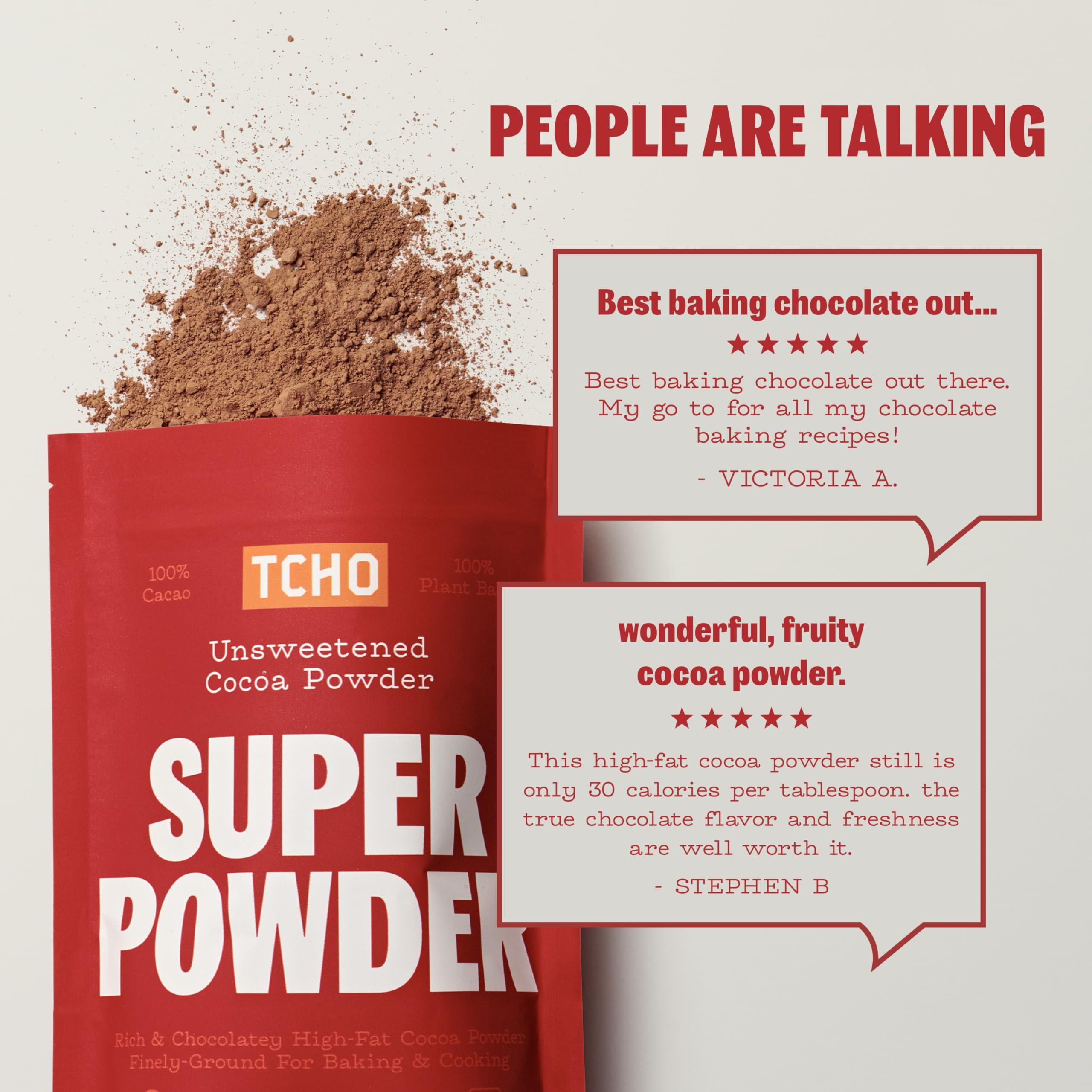 TCHO TCHO Cocoa Powder unsweetened (3 Pack) 100% Plant Based, Organic Cocoa Powder, Vegan, Kosher, Non-GMO, Non-Dairy, Unsweetened Cocoa Powder | 6.7oz Each - 3 Pack