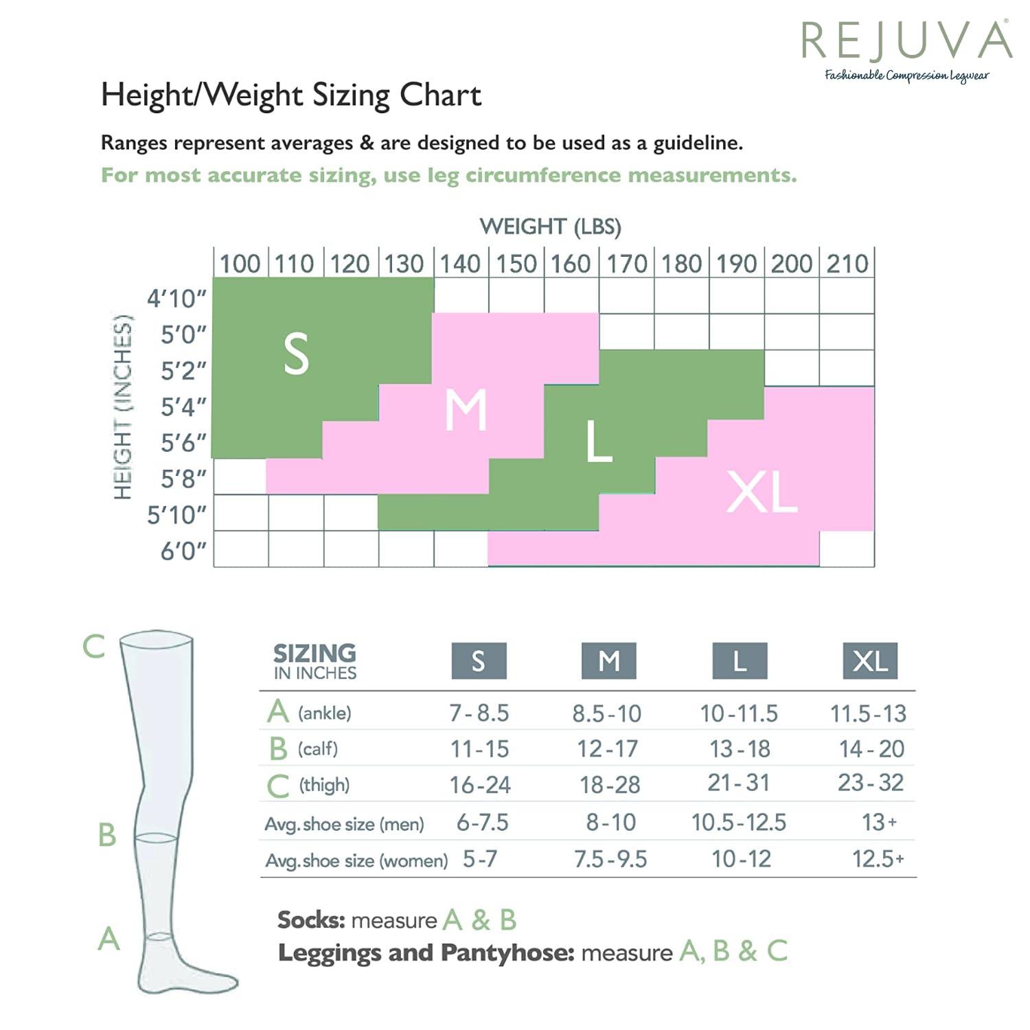 Rejuva Rejuva Freedom 15-20 mmHg Knee High Compression Socks Men & Women Long Socks