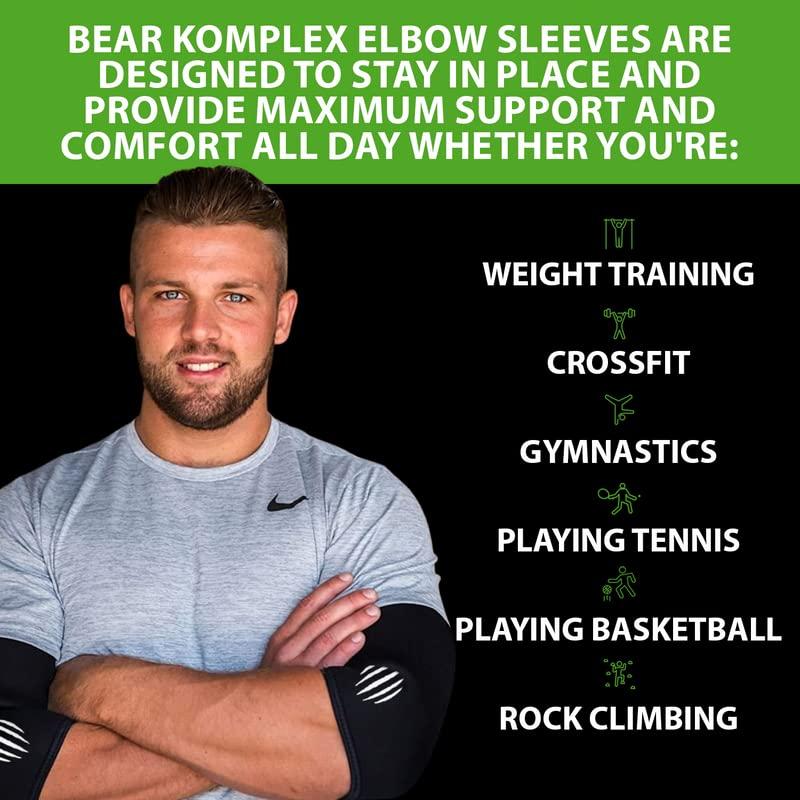 Bear KompleX Bear KompleX Elbow Sleeves (Sold AS A Pair of 2) for Weightlifting, Powerlifting, Wrestling, Strongman, Bench Press, Cross Fitness, More. Compression Sleeves Come in 5mm Thickness Elbow Star XXXL