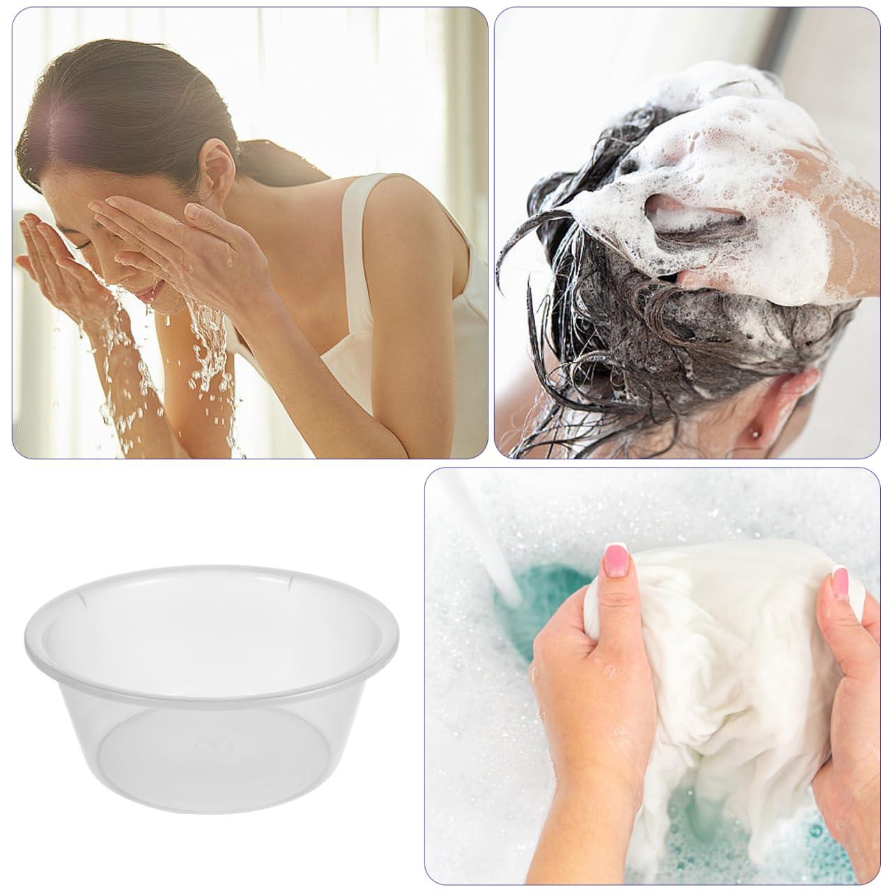 HOLIDYOYO HOLIDYOYO Plastic Wash Tub, Clear Dishpan Basin and Foot Bath for Soaking Feet, Laundry Hand Wash Bucket, Dish Pans for Washing Storage Cleaning Supplies