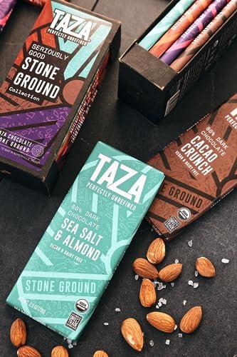 Taza Chocolate Taza Chocolate Organic Seriously Good Dark Chocolate Bar Variety Pack Bundle, 2.5 oz (4 count), Vegan