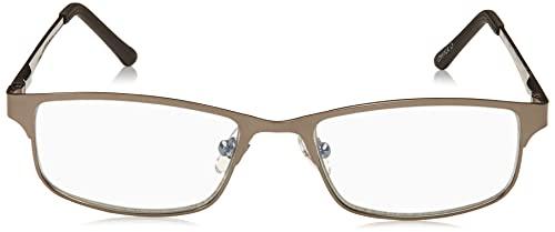 Foster Grant Foster Grant Men's Samson Rectangular Reading Glasses, Satin Dark Gunmetal/Transparent, 52 mm + 1.75
