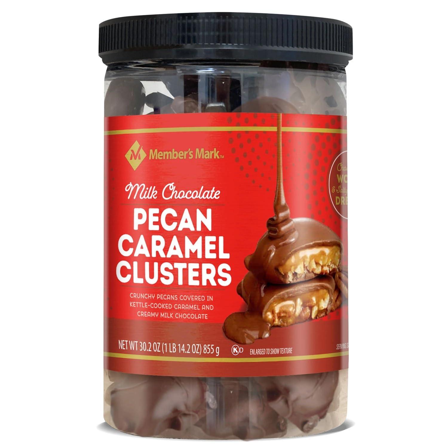 MEMBERS MARK Member\'s Mark Milk Chocolate Pecan Caramel Clusters, 30.2 Ounce, 1.88 Pound (Pack of 1)