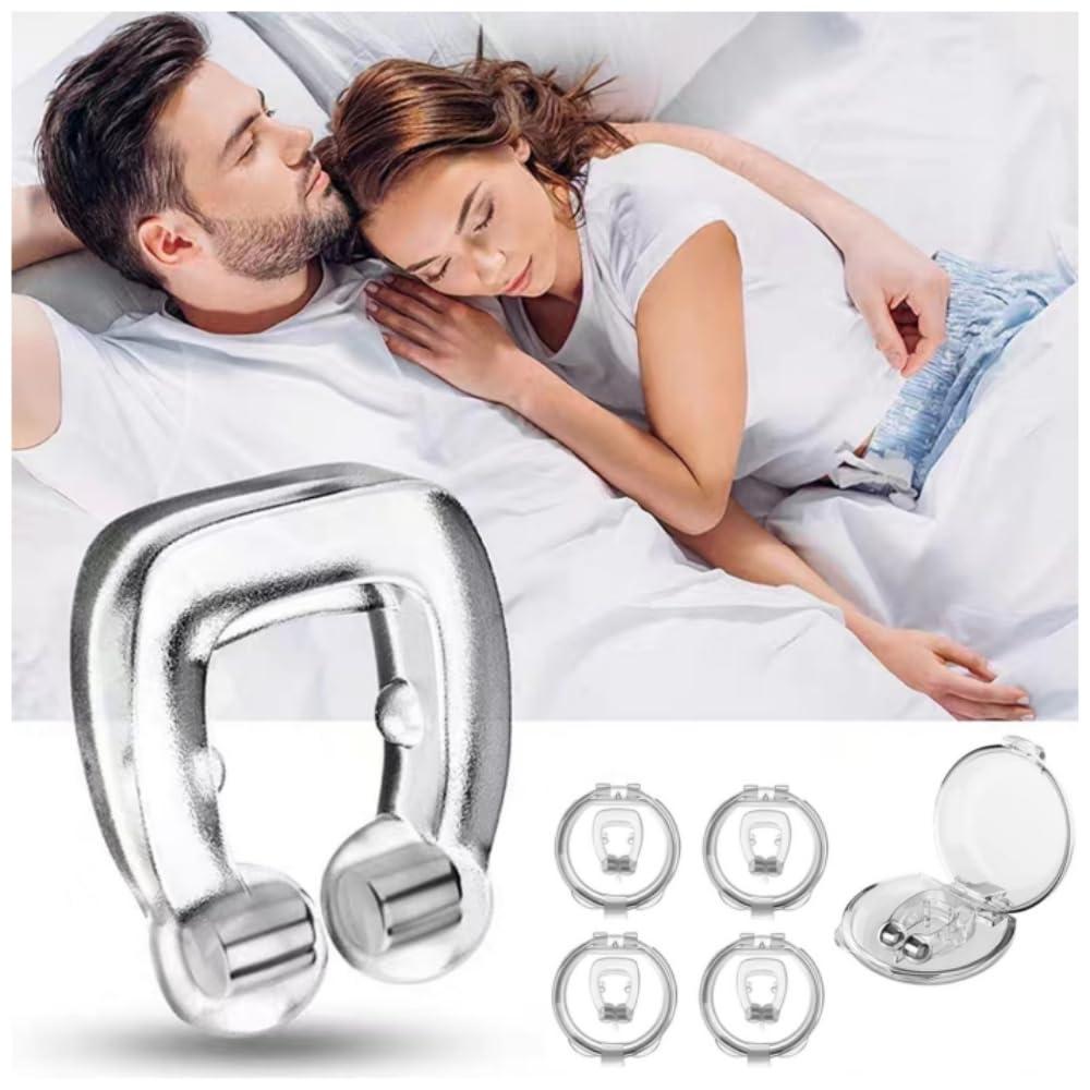 Generic Quiet Anti Snoring Devices, Comfortable Magnetic Snore Stopper, Anti Snoring Nose Clip, Effective Stop Snoring Device for a Better Sleep Apnea, Suitable for Man and Women, 4PCS