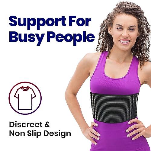 ARMSTRONG AMERIKA Rib Brace Chest Binder | Rib Belt to Reduce Rib Cage Pain | Chest Compression Support for Rib Muscle Injuries, Bruised Ribs | Breathable Chest Wrap Rib Brace for Women Men (Large/XL - BLack - 44 Inch)