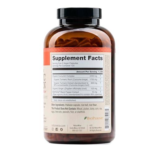 NatureWise NatureWise Curcumin Turmeric 2250mg - 95% Curcuminoids & BioPerine Black Pepper Extract for Advanced Absorption - Daily Joint and Immune Health Support - Vegan, Non-GMO, 360 Count[120-Day Supply]