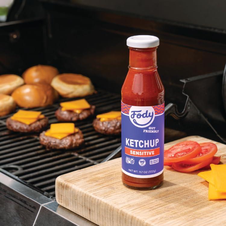 Fody Fody Foods Vegan Regular Tomato Ketchup, Low Fodmap Certified, Sensitive Recipe, Gut & IBS Friendly Condiment, Non GMO, 2 Pack