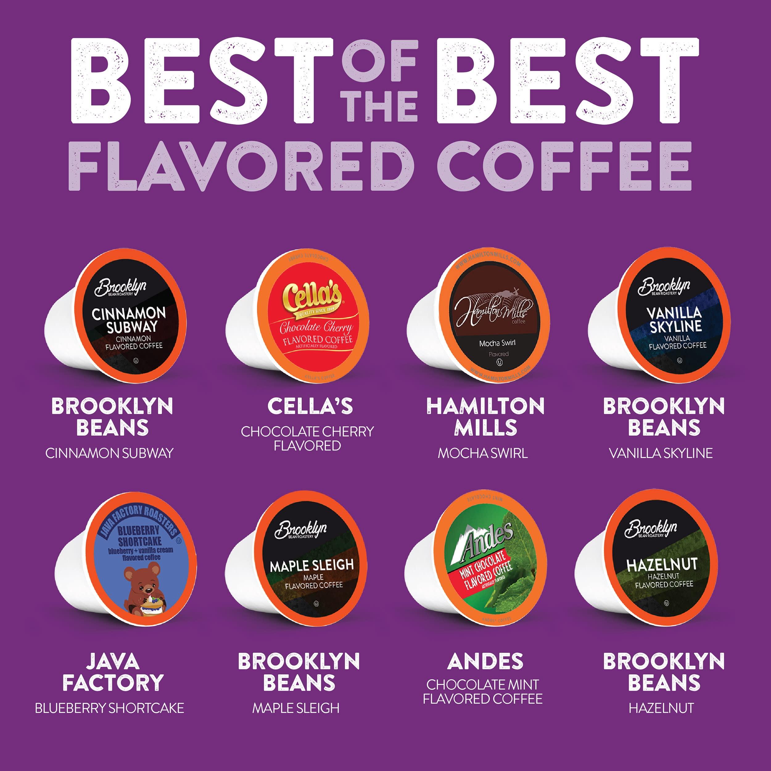 Two Rivers Coffee Two Rivers Coffee Flavored Pods, Variety Sampler Pack for Keurig K Cup Brewers, 40 Count - Flavored Coffee Lovers, Great Gift - 5 Cups Of Each Flavor
