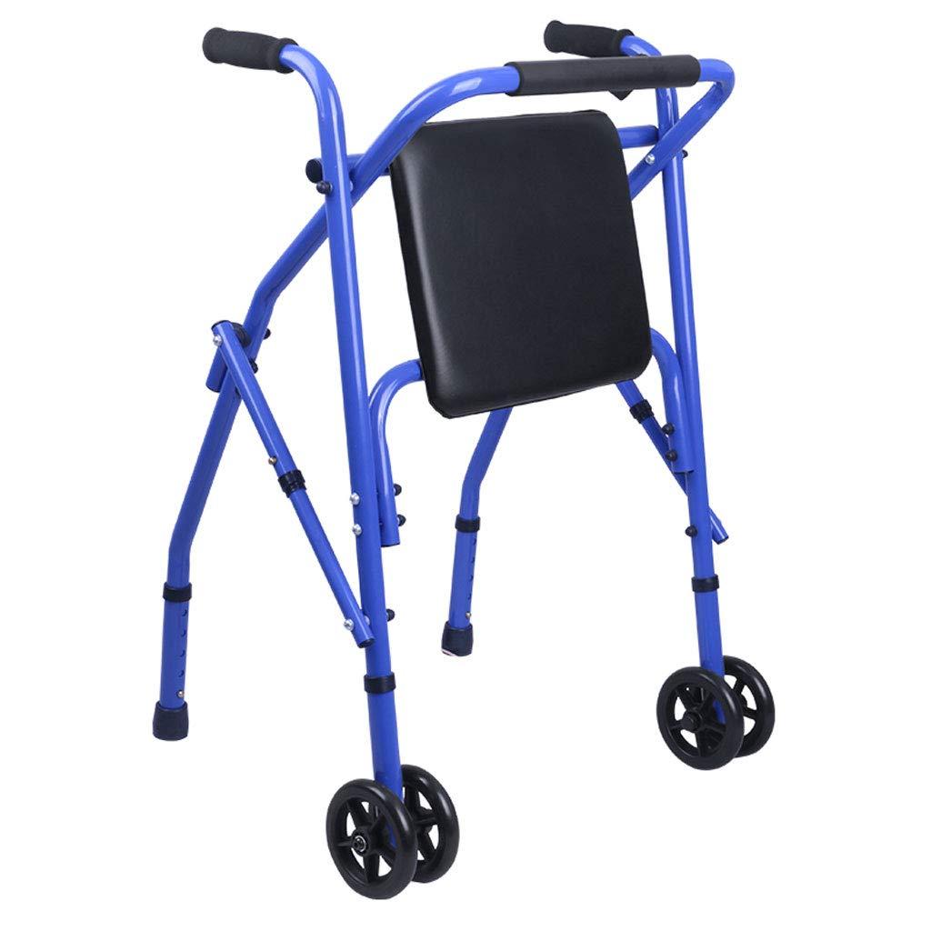 DAXINYI DAXINYI Frames On Folding Walker with 2 Wheels, Lightweight Aluminum Rollator Walker for The Elderly Can Be Folded Folding Portable Portable Trolley Double The Comfort