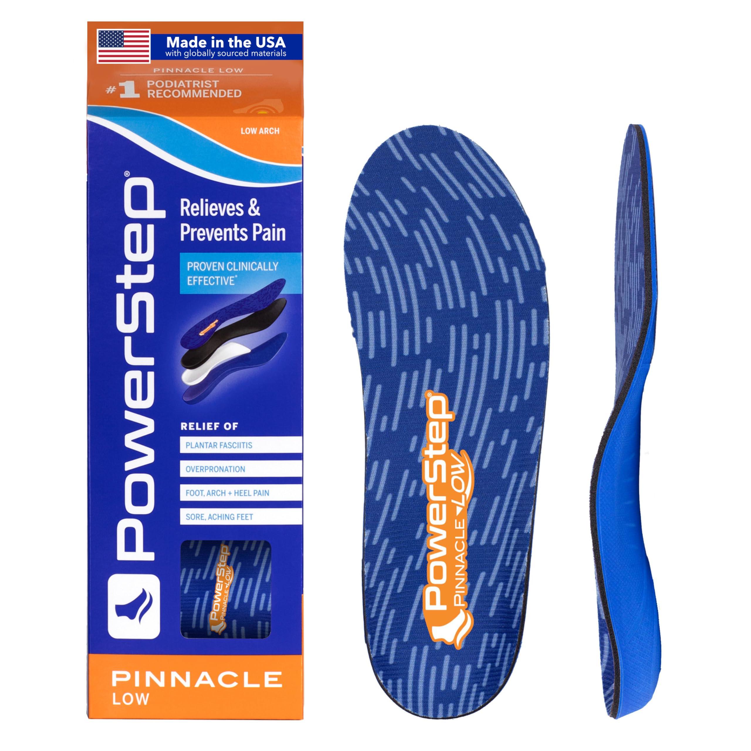Powerstep PowerStep Insoles, Pinnacle Low Arch, Flat Feet Pain Relief Insole, Low Arch Support Orthotic For Women and Men, M9/W11