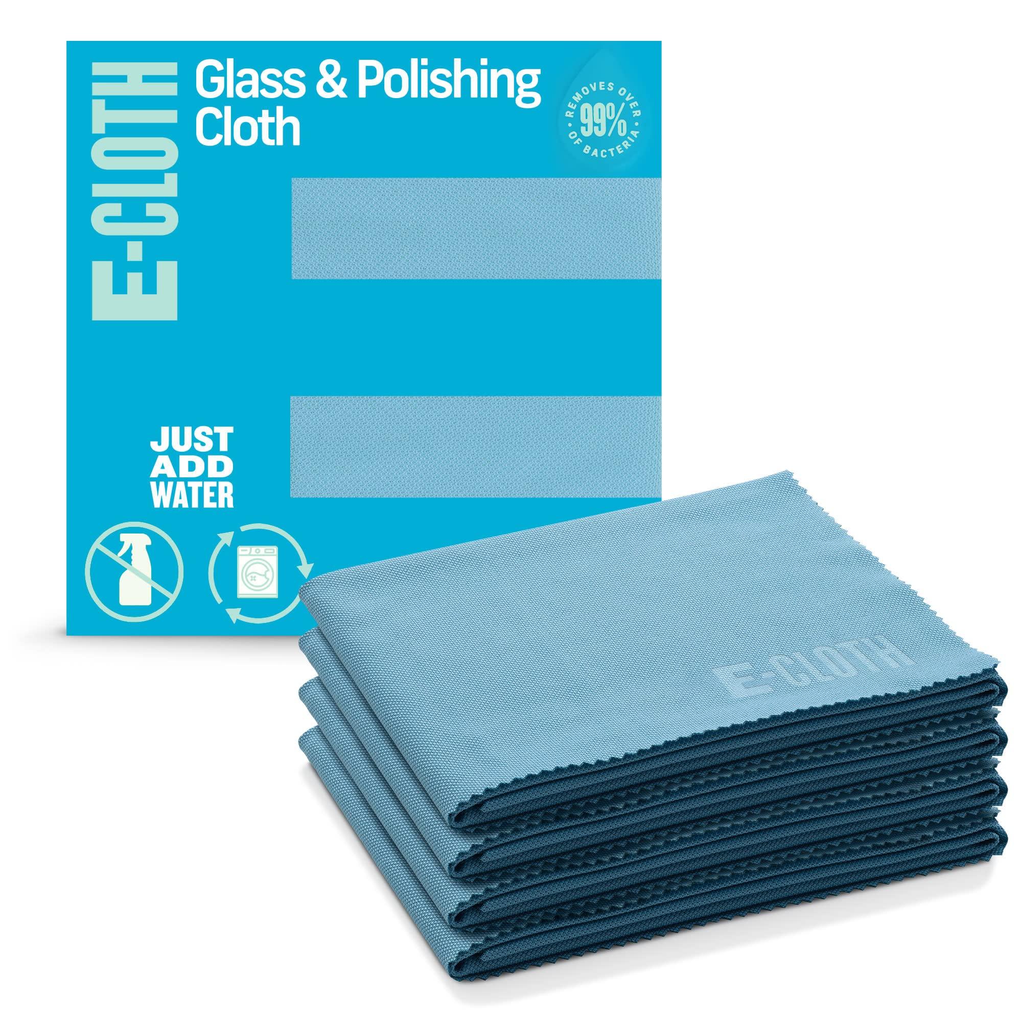 E-Cloth E-Cloth 4-Pack Glass & Polishing Cloth and 4-Pack Washing Up Pads - Reusable Microfiber Cleaning Cloths for Windows, Glass, Dishes
