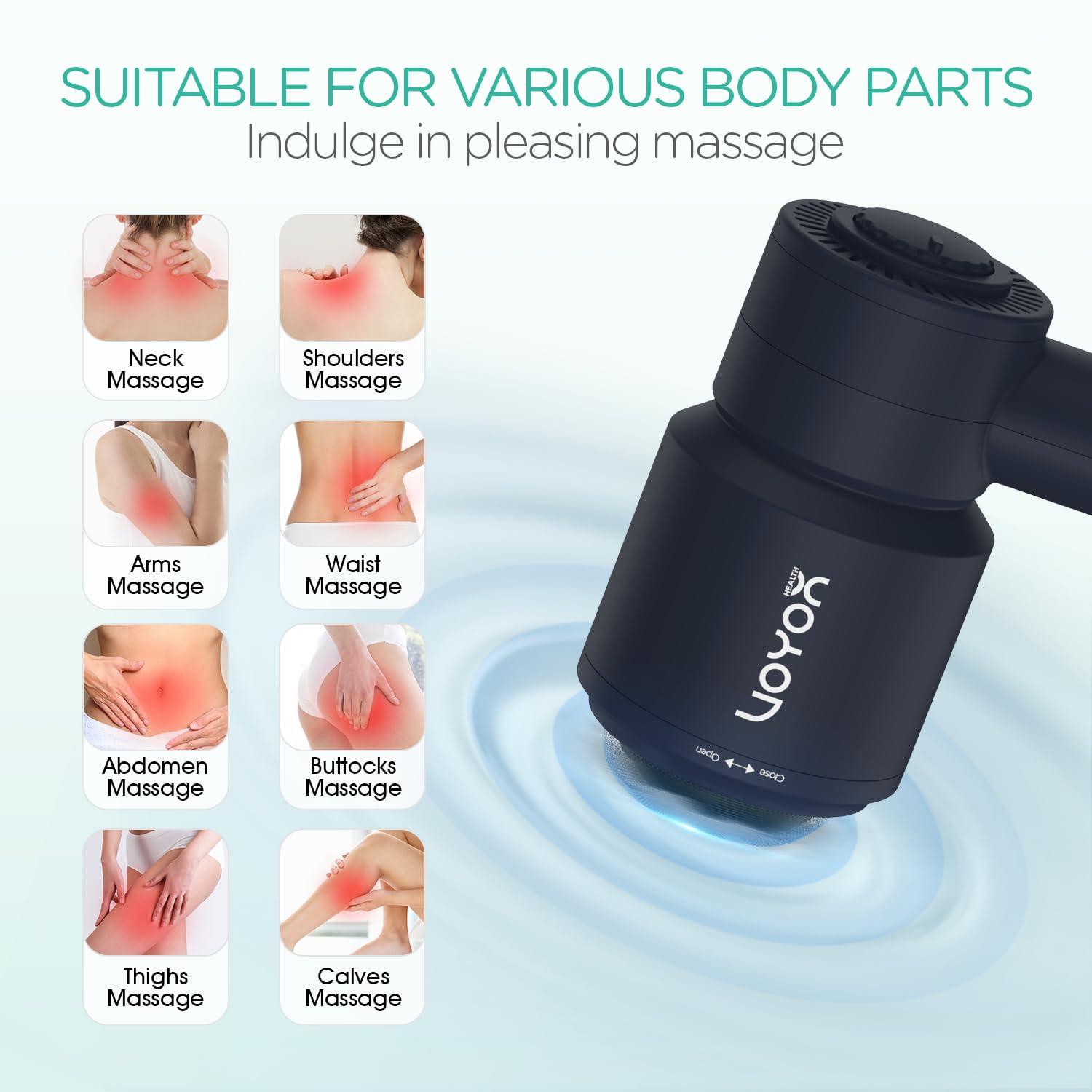 VOYOR-HEALTH VOYOR-HEALTH Handheld Cellulite Massager, Electric Cellulite Remover Body Sculpting Massager with 5 Replaceable Heads for Arm,Thigh,Calves, Cordless & Rechargeable Deep Tissue Massager CM410, Blue