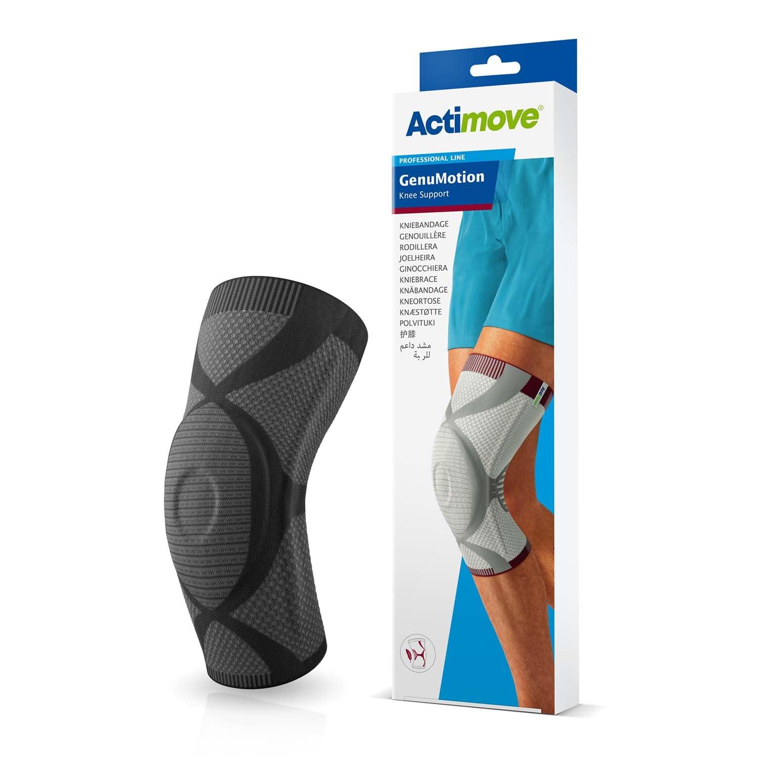 Actimove Actimove Professional GenuMotion Knee Brace | Left & Right Compatible Knee Support for Meniscus Tear, Pain, ACL, MCL, Arthritis, Injury Recovery| Men & Women, Charcoal, 2X-Large