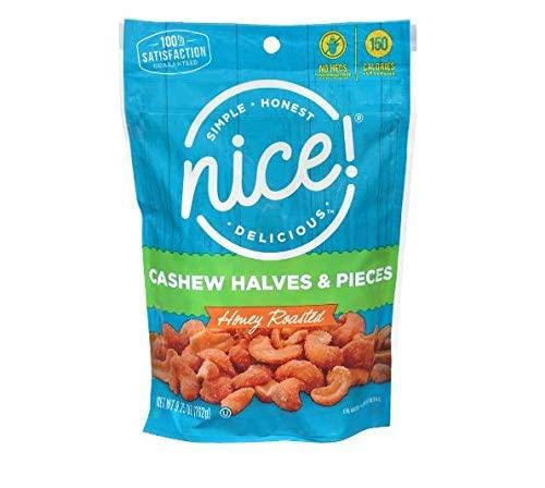 Nice! Nice! Cashew Halves and Pieces, Honey Roasted 9.25 oz (Pack of 2)