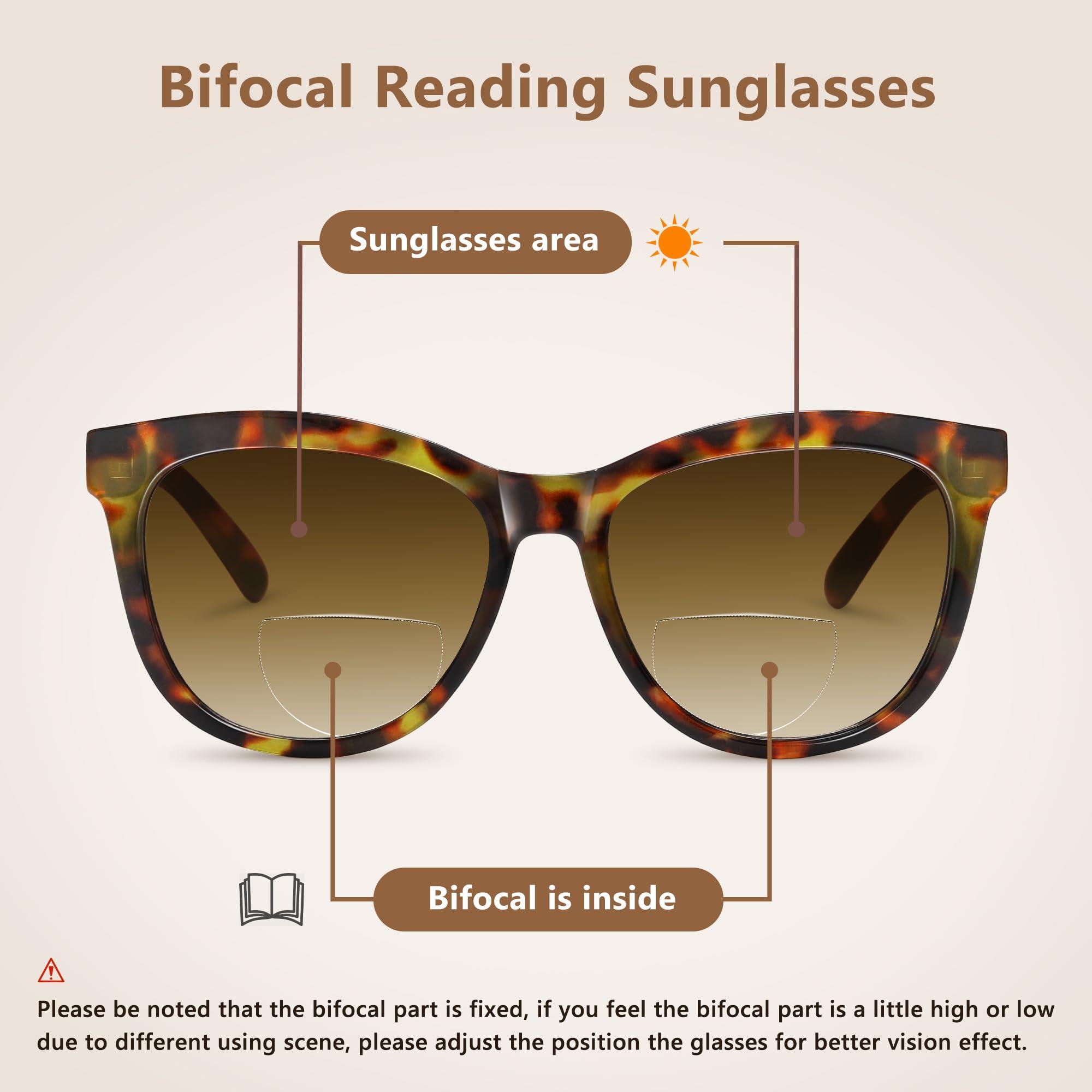 EASY READ EASY READ Bifocal Reading Sunglasses for WomenFashion Sun Readers UV400 Protection(Magnification 1.00, Demi)