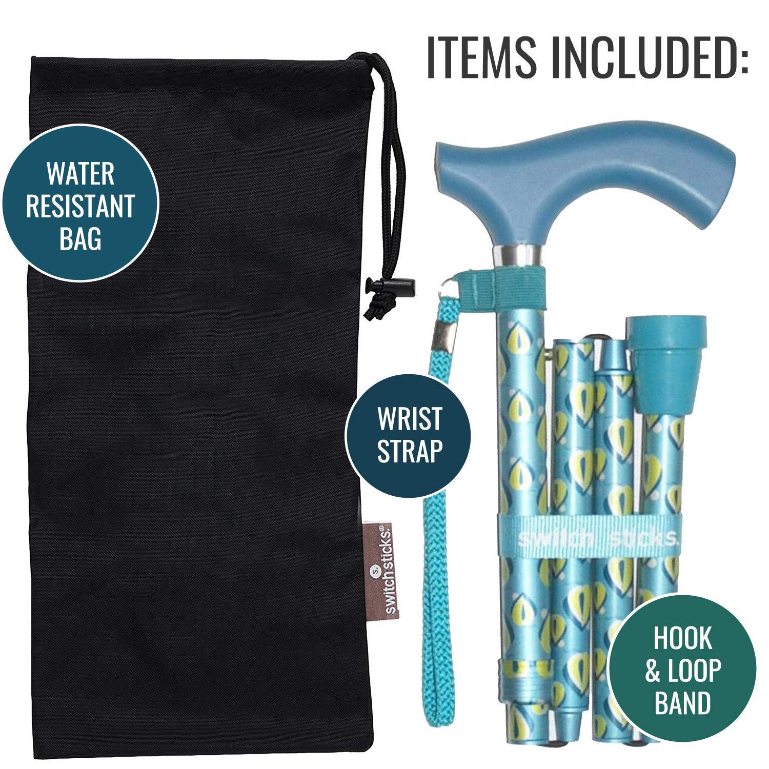 Switch Sticks Switch Sticks Walking Cane for Men or Women, Foldable and Adjustable from 32-37 Inches, FSA and HSA Eligible, Luxury Thames