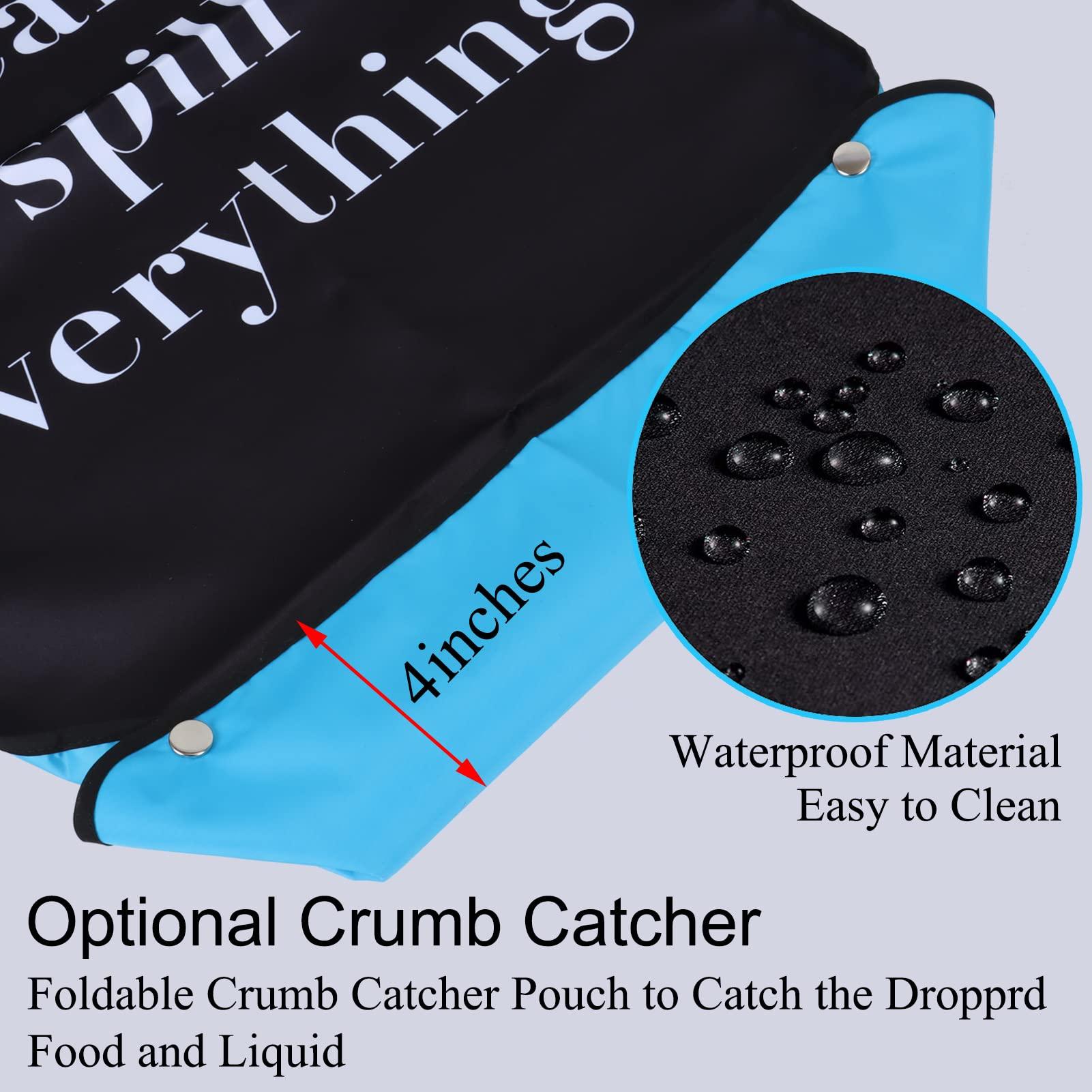 Wentur Funny Adult Bibs for Men Washable Reusable - Waterproof Adult Bibs for Eating with Crumb Catcher - Adjustable Dining Clothing Protectors for Adults Seniors Elderly (1 Pack)