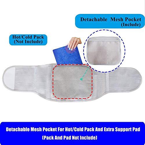 Health In Lower Back Braces for Back Pain Relief - Compression Belt for Men & Women - Lumbar Support Waist Backbrace for Herniated Disc, Sciatica, Scoliosis - Breathable Mesh Design, Adjustable Straps (M, Gray)