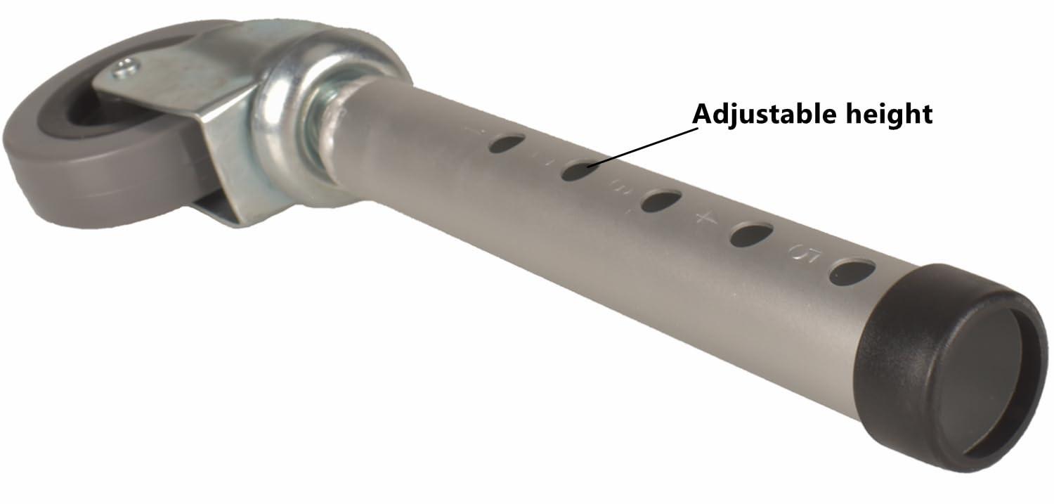 weilai Walker Wheels, Swivel Universal Walker Caster Wheel with 5 Height Adjustable, Replacement Feet Parts Rollator Accessories (Pack of 2)