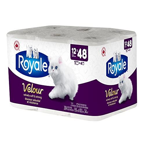 Royale 2 Ply Mega Plus Velour Toilet Paper - 284 Sheets, 12 Rolls