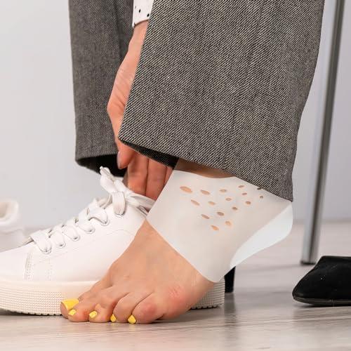 EXCEART 1 Pair Invisible Height Increase Insole, Silicone Heel Protector Invisible Heel Lift Shoe Insoles, Inserts Silicone Heightening Insoles for Men and Women Half Shoe Pad