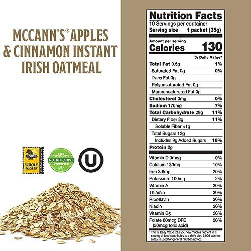 McCann's Irish Oatmeal McCanns Instant Irish Oatmeal, Apples & Cinnamon, 10 Packets