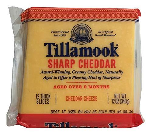Tillamook Tillamook Sharp Cheddar Cheese 12 Thick Slices, 12 OZ (Pack of 4)