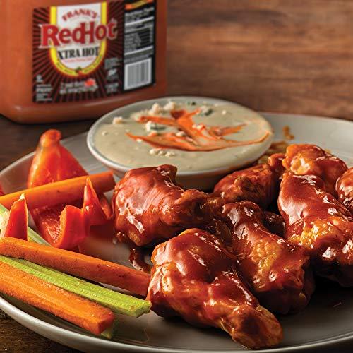 Frank's RedHot Frank's RedHot Xtra Hot Cayenne Pepper Hot Sauce, 1 gal (Pack of 4) - Four Gallon Containers of Extra Hot Cayenne Pepper Hot Sauce with 3x the Heat, Best for Wings, Pizza, Sides, Snacks, Bar Bites and