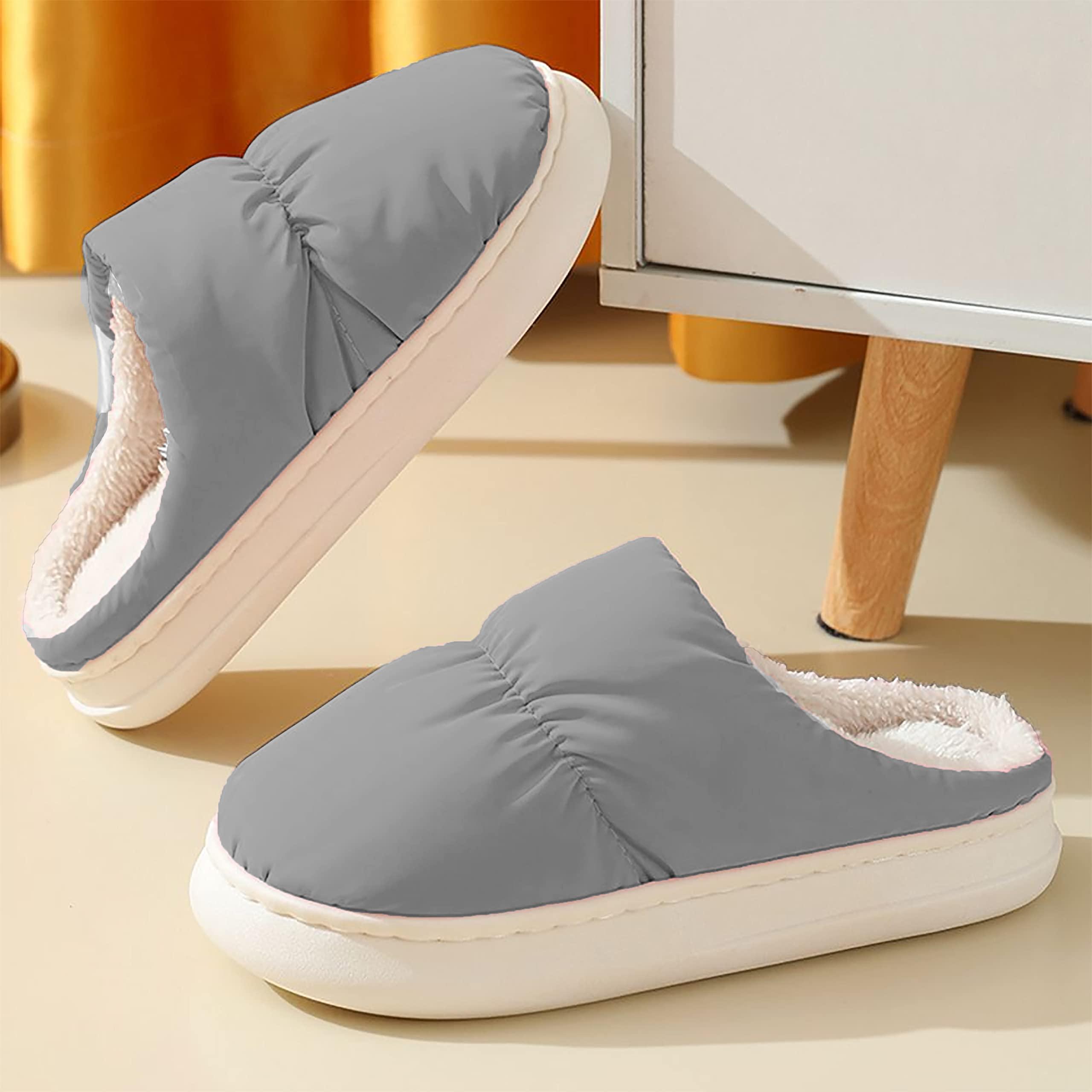 GREUS Warm Heated Slippers, USB Electric Foot Warmer Microwavable Slippers Rechargeable Heating Insole Bootie Slippers for Men Women Bed Under Desk Home Indoor