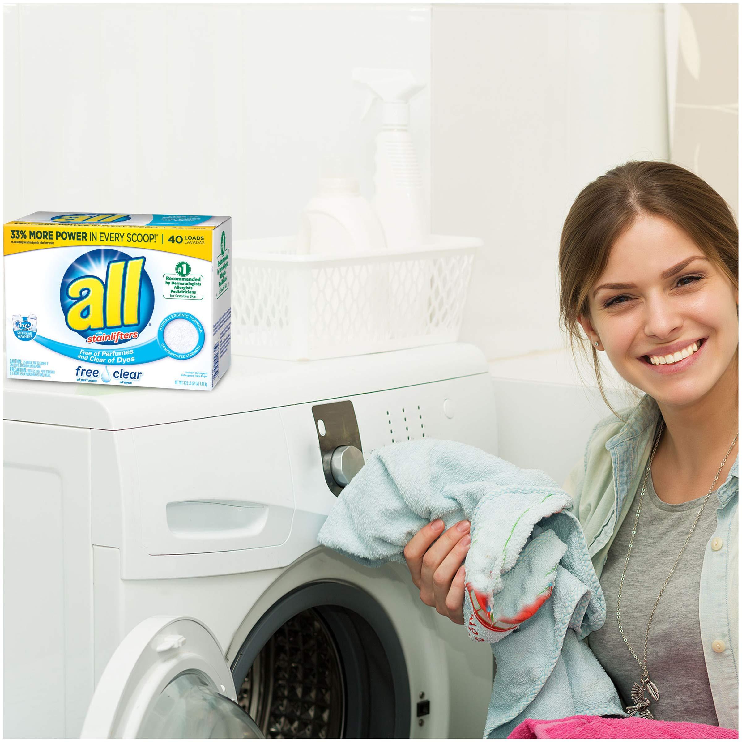 all All Powder Laundry Detergent, Free Clear for Sensitive Skin, 52 Ounces, 40 Loads
