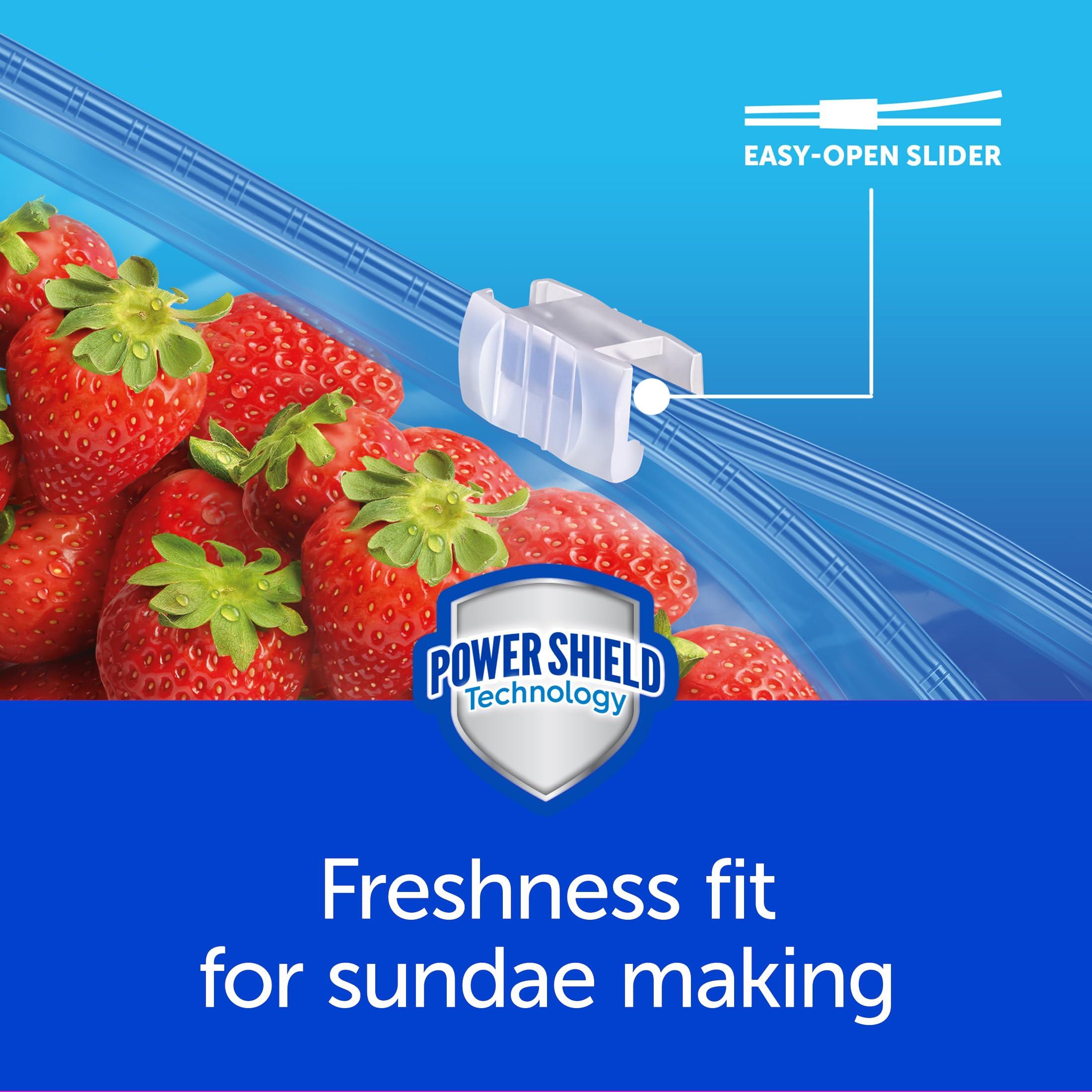 Ziploc Ziploc Quart Food Storage Freezer Slider Bags, Power Shield Technology for More Durability, 136 Bags Total