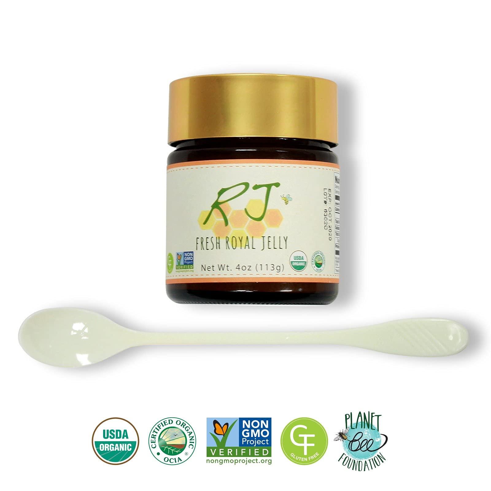 Greenbow Greenbow Organic Fresh Royal Jelly - 100% USDA Certified Organic, Non-GMO, Halal, Pure, Gluten Free - One of The Most Nutrition Packed - (113g)