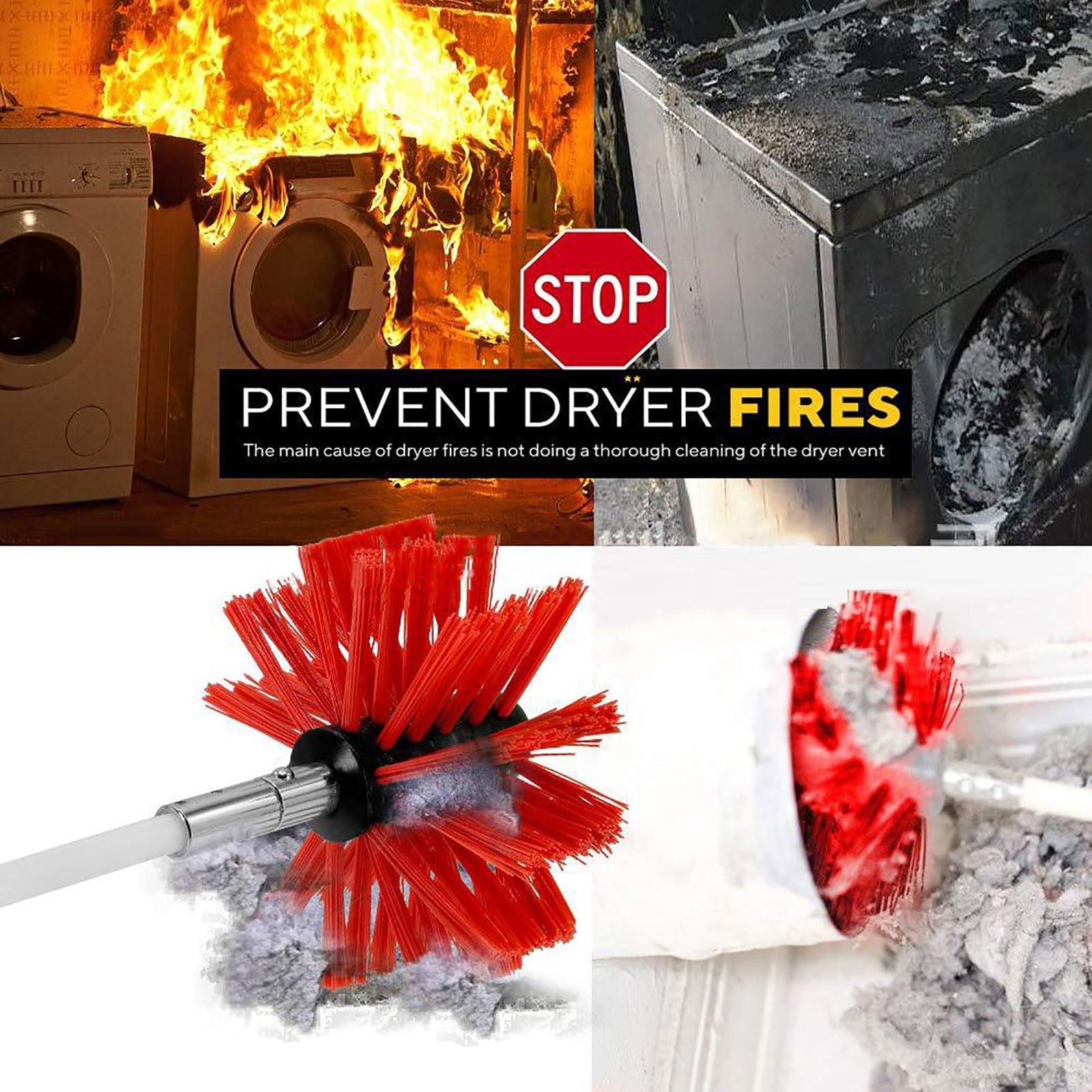 Cxlly Dryer Vent Cleaner Kit, Dryer Vent CleanerAll-in-One Dryer Cleaning Kit, Dryer Duct Cleaning Kit Includes Dryer Vent Brush, Flexible and Reusable Rods,Versatile Lint Trap Brush (Color : 12pcs 24ft)