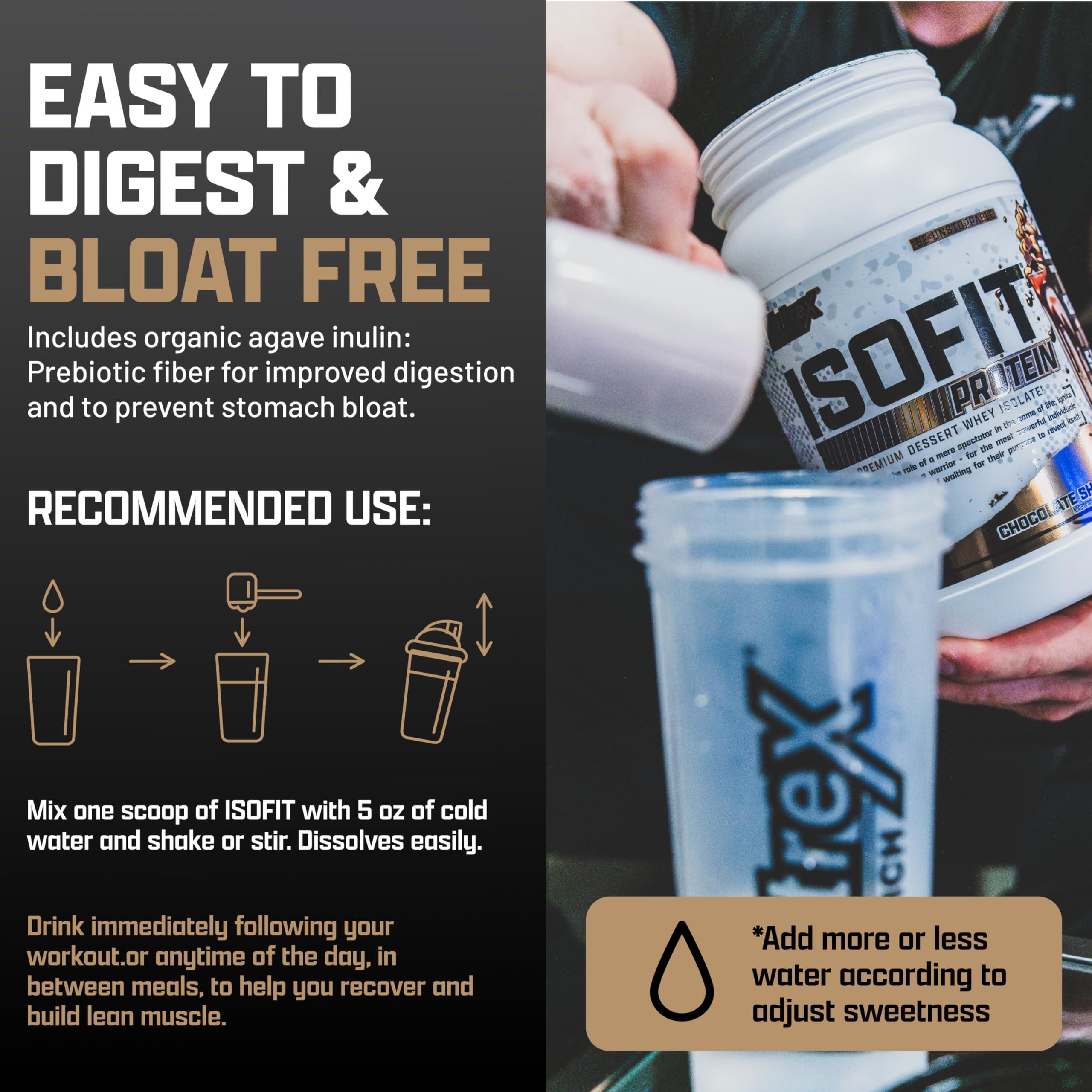 Nutrex Research Nutrex Research IsoFit Chocolate Whey Isolate Protein Powder 100% Whey Protein Isolate | Muscle Recovery, Naturally High EAAs | Fast Absorbing, Easy Digestion | (Chocolate Shake 2lbs 30 Servings)
