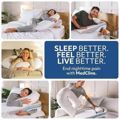 MedCline MedCline Shoulder Relief System with Extra Cases, Bed Wedge Pillow for Shoulder Pain Relief and Therapeutic Body Pillow, Inclined Sleep Position with Arm Pocket, Large for 5'10" and Above