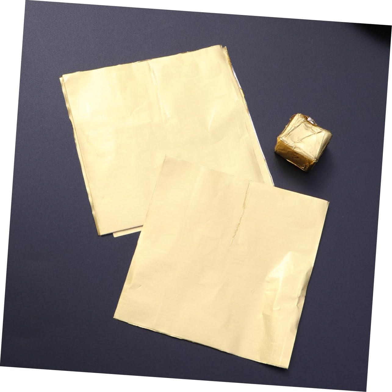 PartyKindom PartyKindom 600 Pcs 10 Truffle Cases Gold Sweets Sweet Wrappers Foil Coloured Foil for Chocolate for