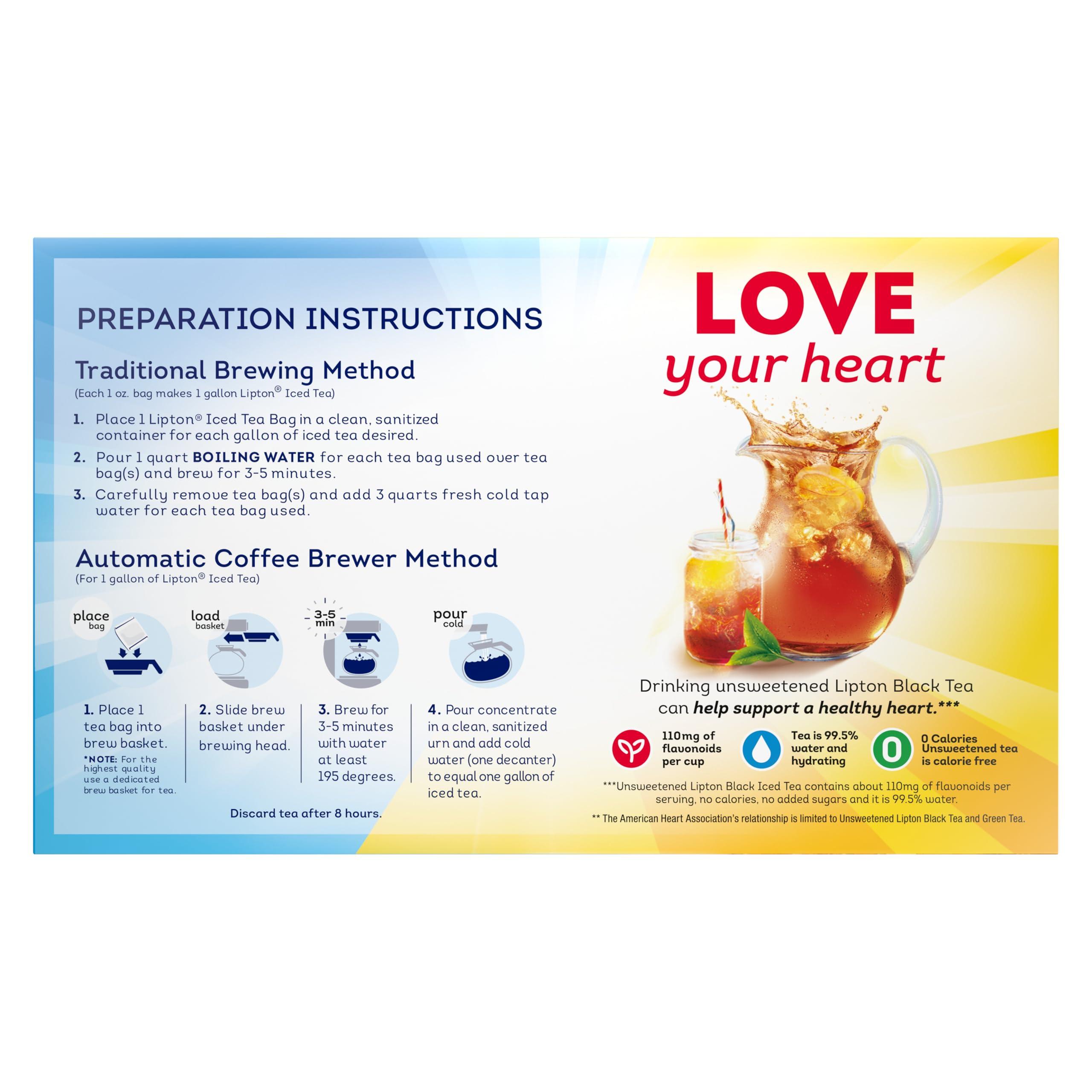 Lipton Lipton Unsweetened Iced Tea Bags, Gallon-Sized, 96 Total Tea Bags (24ct - Pack of 4)