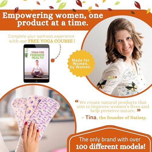 Natissy Non-Slip Organic Reusable Period Pads for Light Flow (S+M, 6-Pack); High-Temp Washable Cotton Cloth Pads for Women & Teens; Non-Irritating, Soft Reusable Pads Menstrual for Comfortable Period Care