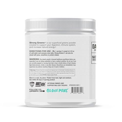BARE PERFORMANCE NUTRITION BARE PERFORMANCE NUTRITION, BPN Strong Greens Superfood Powder, Improved Digestion, Increased Energy, Immune System Support, Sweet Mint, 30 Servings