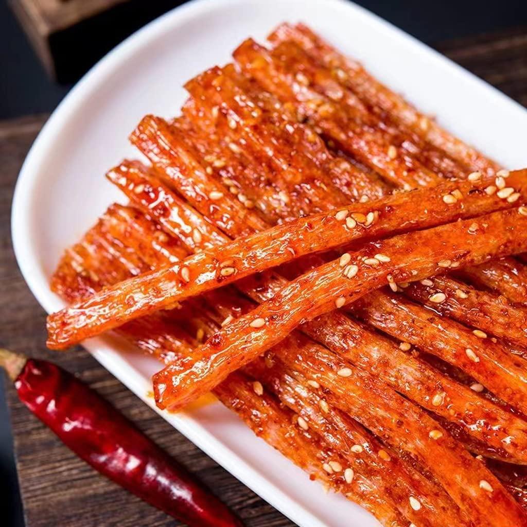 Mkostlich Mkostlich Latiao Spicy Strips, Gluten Latiao Sweet and Spicy, Spicy Chinese Snacks, La tiao Spicy Sticks, Lataio Latio for Office, Casual Snack (2.39oz/Pack, Pack of 5)