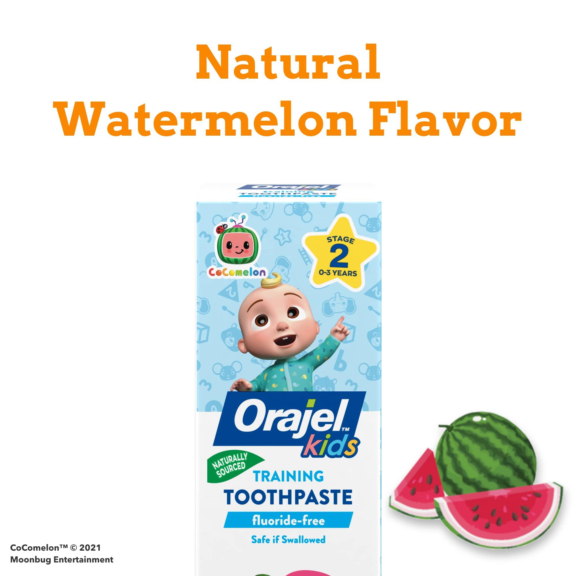 Orajel Orajel Kids CoComelon Training Toothpaste Fluoride-Free; #1 Pediatrician Recommended Fluoride-Free Toothpaste*, 1.5oz Tube (Pack of 2)