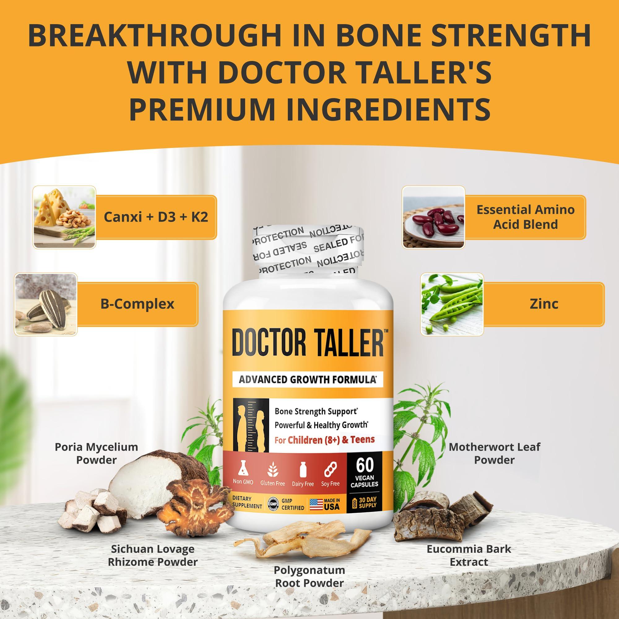 NuBest NuBest Doctor Taller - Height Growth Formula - Supports Height Growth and Immunity - Keto with Calcium, Vitamin D3, Vitamin K2, Amino Acids & Herbs for Children (8+) - 6 Pack | 6 Month Supply