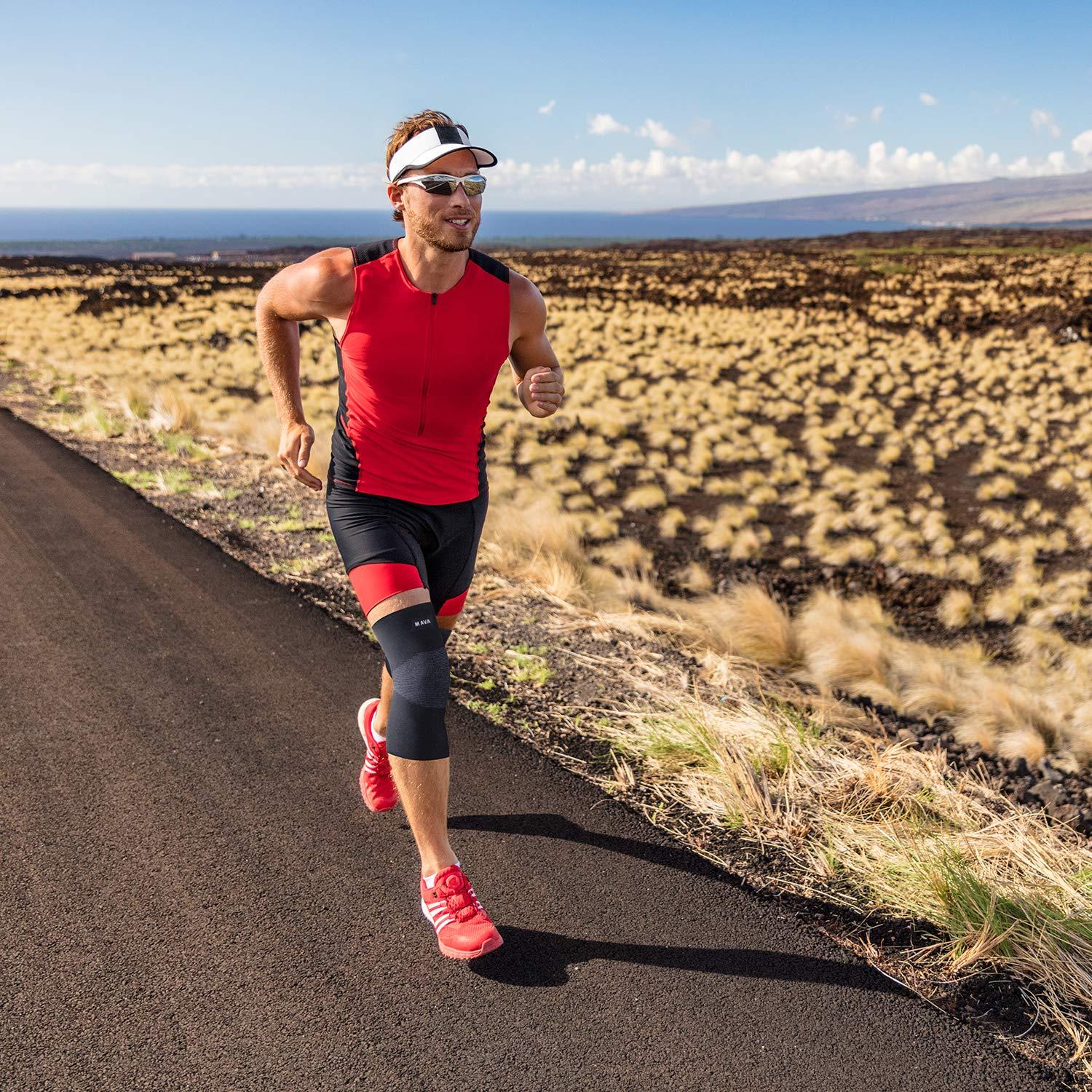 Mava Sports MAVA Knee Support for Women and Men: Reflexology Knee Brace, Joint Comfort, Swelling & Comfort. Non-Slip Design and Enhanced Circulation (Black, Small)